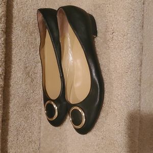 Women Talbots leather flats with gold ring on top. Size 8 1/2. Barely used.